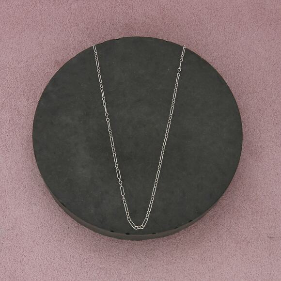 Sterling Jewelry - sterling silver art deco style delicate dot & dash chain necklace size 17.75in